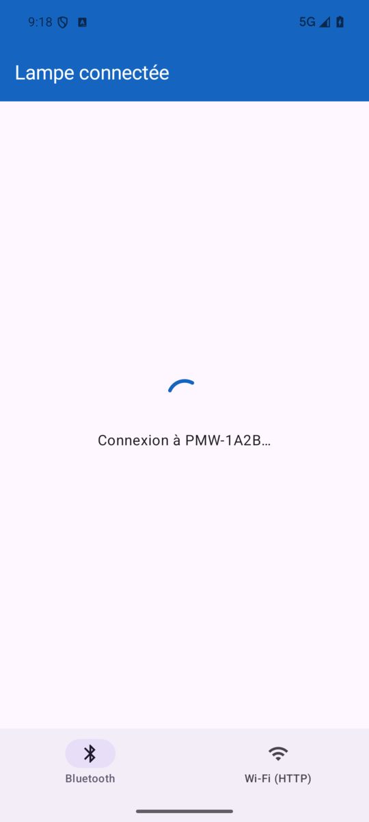 La connexion en cours