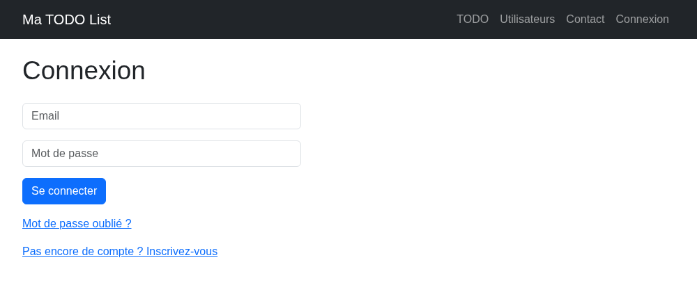 La page de connexion