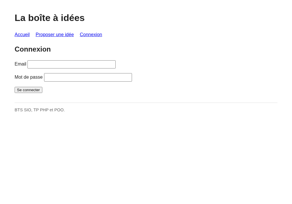 La page de connexion