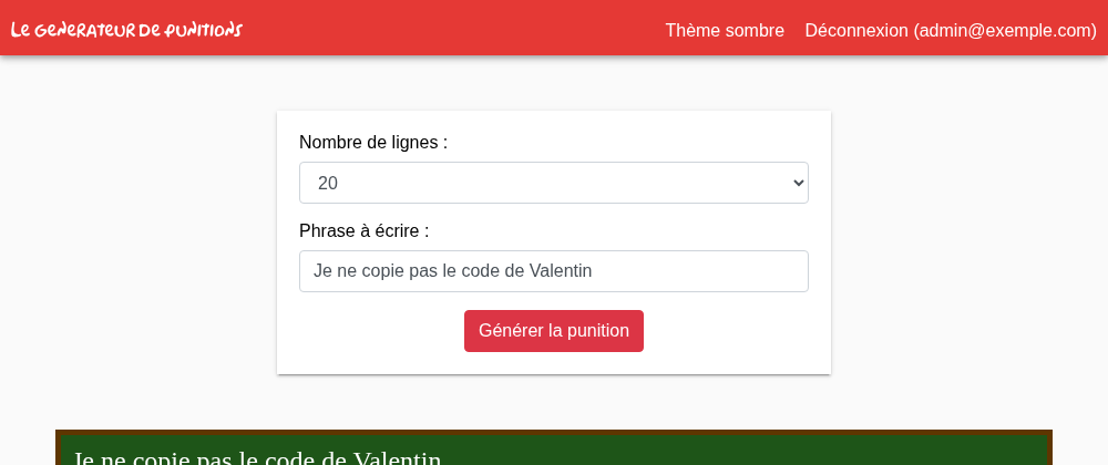 Le header une fois connecté