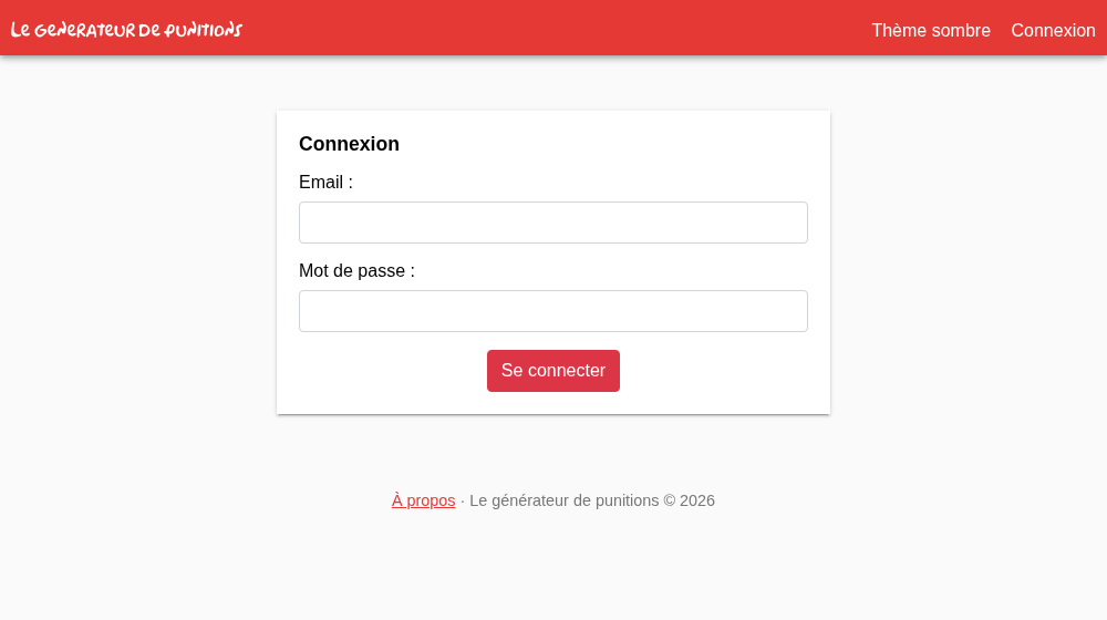 La page de connexion