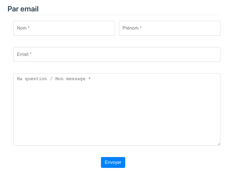 Formulaire de contact
